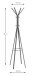 Garderobenständer >55152< 8 Haken, in grau, Metall - 175x54cm (HxD)
