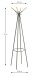 Garderobenständer >55155< in grau Metall, Massivholz natur- 175x56cm (HxD)