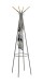 Garderobenständer >55155< in grau Metall, Massivholz natur- 175x56cm (HxD)