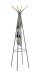 Garderobenständer >55155< in grau Metall, Massivholz natur- 175x56cm (HxD)