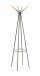 Garderobenständer >55155< in grau Metall, Massivholz natur- 175x56cm (HxD)