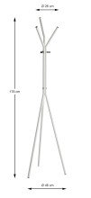 Garderobenständer >55354< in schwarz, weiß, Metall - 178x46cm (HxD)