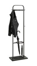 Garderobenständer >55551< in Haken chrom, Gestell schwarz - 54x175x30 (BxHxT)