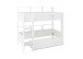 Hochbett >Jusa< 2x 90x200cm Liegefläche, Stauraum, Weiß - 210x188,8x129,6cm (BxHxT)