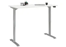Schreibtisch >e-desk< in weiss/alu - 160x72x80...