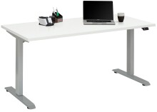 Schreibtisch >e-desk< in weiss/alu - 160x72x80...
