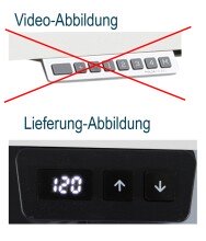 Schreibtisch >e-desk< in weiss/alu - 160x72x80 (B/H/T) elektrisch verstellbar