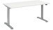 Schreibtisch >e-desk< in weiss/alu - 160x72x80 (B/H/T) elektrisch verstellbar