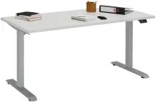 Schreibtisch >e-desk< in platingrau/alu - 160x72x80...