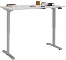 Schreibtisch >e-desk< in platingrau/alu - 160x72x80 (B/H/T) elektrisch verstellbar