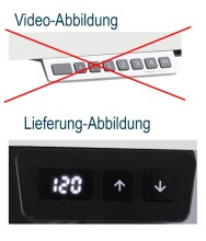 Schreibtisch >e-desk< in Eiche/weiß- 160x72x80 (B/H/T) elektrisch verstellbar