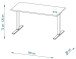 Schreibtisch >e-desk< in Eiche/weiß- 160x72x80 (B/H/T) elektrisch verstellbar