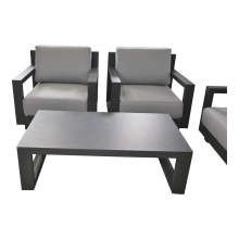 Gartenlounge-Set >Giorgo< (4er-Set) 2x Sessel 83x74x82cm, Bank 215x74x82cm, Tisch, 120x35x72cm