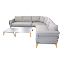 Gartenlounge-Set >Sphere< (3er-Set) Ecksofa 280x61x280cm, 2 Tische 85x28x85cm und 68x21x68cm