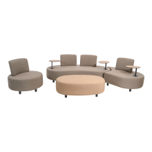 Gartenlounge-Set >Calidad< (4er-Set) 2 Sofas 212/135x78x89cm,
Sessel Ø89x78,
Hocker 122x40x70cm