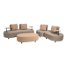 Gartenlounge-Set >Calidad< (4er-Set) 2 Sofas 212/135x78x89cm,

Sessel Ø89x78,

Hocker 122x40x70cm