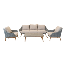 Gartenlounge-Set >Ibiza< (4er-Set) Sessel 80x77x84x77cm,
Bank 216x75x84cm,
Tisch 120x35x70cm