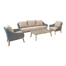Gartenlounge-Set >Ibiza< (4er-Set) Sessel 80x77x84x77cm,
Bank 216x75x84cm,
Tisch 120x35x70cm