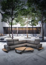 Gartenlounge-Set >Zanzibar< (3er-Set) Lounge 304x79/83,5x256cm, Tiche 102x35x80cm / 102x26x80cm