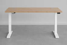 Schreibtisch >e-desk< in Eiche/weiß- 175x72x80 (B/H/T) elektrisch verstellbar