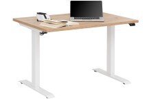 Schreibtisch >e-desk< in Eiche/weiß- 175x72x80 (B/H/T) elektrisch verstellbar