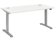 Schreibtisch >e-desk< in weiss/alu - 175x72x80...