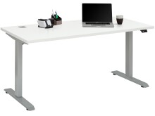 Schreibtisch >e-desk< in weiss/alu - 175x72x80...