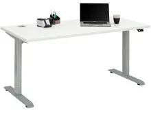 Schreibtisch >e-desk< in weiss/alu - 175x72x80...
