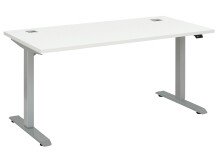 Schreibtisch >e-desk< in weiss/alu - 175x72x80...