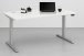 Schreibtisch >e-desk< in weiss/alu - 175x72x80 (B/H/T) elektrisch verstellbar