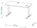 Schreibtisch >e-desk< in weiß- 150x72x72 (B/H/T) elektrisch verstellbar