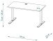 Schreibtisch >e-desk< in weiß- 150x72x72 (B/H/T) elektrisch verstellbar