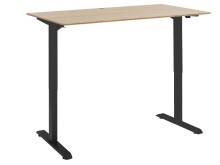 Schreibtisch >e-desk< in Bambus/anthrazit - 150x72x80 (B/H/T) elektrisch verstellbar