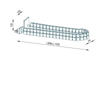 Kabelführung >Kuba< in silber, Kunststoff / Metall - 130x12x12cm (LxHxT)