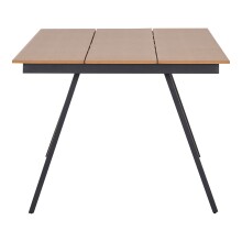 Gartentisch >Toronto< in Teakoptik-natur / Aluminium Schwarz - 220x74x100 (BxHxT)