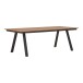 Gartentisch >Toronto< in Teakoptik-natur / Aluminium Schwarz - 220x74x100 (BxHxT)