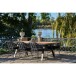 Gartentisch >Toronto< in Teakoptik-natur / Aluminium Schwarz - 220x74x100 (BxHxT)