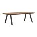 Gartentisch >Toronto< in Teakoptik-natur / Aluminium Schwarz - 220x74x100 (BxHxT)