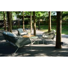 Gartenlounge-Set >Novella< (5-teilig) grün / grau, 2-Sitzer, 2x Sessel, 2 Couchtische