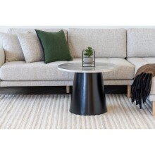 Couchtisch >Brito< in Grau / Schwarz, MDF, Stahl -...