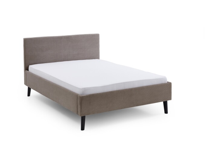 Polsterbett >Avola< Liegefläche 140x200cm, Cord Poso Farbe taupe - 146x100x210cm (BxHxT)
