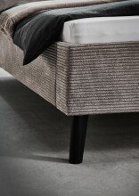 Polsterbett >Avola< Liegefläche 140x200cm, Cord Poso Farbe taupe - 146x100x210cm (BxHxT)