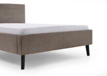 Polsterbett >Avola< Liegefläche 140x200cm, Cord Poso Farbe taupe - 146x100x210cm (BxHxT)