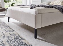 Polsterbett >Leira< Liegefläche 140x200 cm, Farbe Beige – Stellmaß: 146x100x210cm (BxHxT)