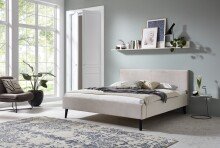 Polsterbett >Leira< Liegefläche 180x200 cm, Farbe Beige – Stellmaß: 186x100x210cm (BxHxT)