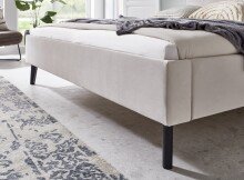 Polsterbett >Leira< Liegefläche 180x200 cm, Farbe Beige – Stellmaß: 186x100x210cm (BxHxT)