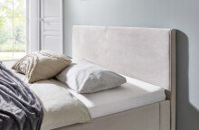 Polsterbett >Leira< Liegefläche 180x200 cm, Farbe Beige – Stellmaß: 186x100x210cm (BxHxT)