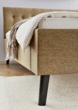 Polsterbett >Empire< Liegefläche 140x200cm, Stoff Luis ocker - 146x100x210cm (BxHxT)