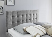 Polsterbett >Empire< Liegefläche 140x200 cm, Farbe Grau – Stellmaß: 146x100x210cm (BxHxT)