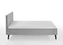 Polsterbett >Empire< Liegefläche 140x200 cm, Farbe Grau – Stellmaß: 146x100x210cm (BxHxT)